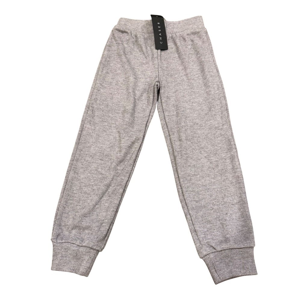 Chaser Kids Heather Grey Shimmer Knit Joggers Girls Size 6 CG264-HGRY NWT